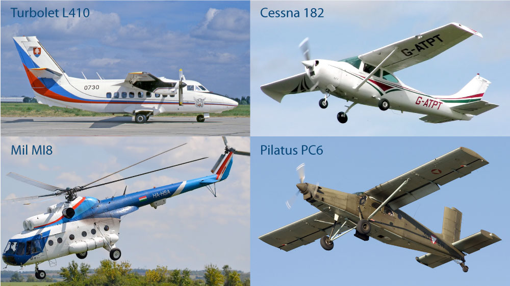 Skydiving operation aircrafts